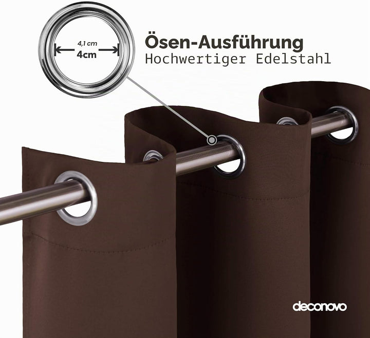 Deconovo Blickdicht Gardinen mit Ösen für Schlafzimmer Thermogardine Kälteschutz Vorhang Blickdicht,