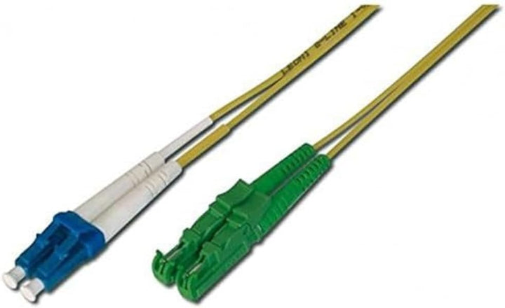 DIGITUS AL-9E2000LC-02I – Glasfaserkabel OS2 – 2 m – E2000 (APC) zu LC (UPC) – Duplex LWL Kabel – 1/