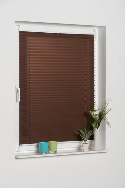 K-home Klemmfix-Plissee, Braun, 100cm x 130cm (B x L) 100 x 130 (B x L) Braun, 100 x 130 (B x L) Bra