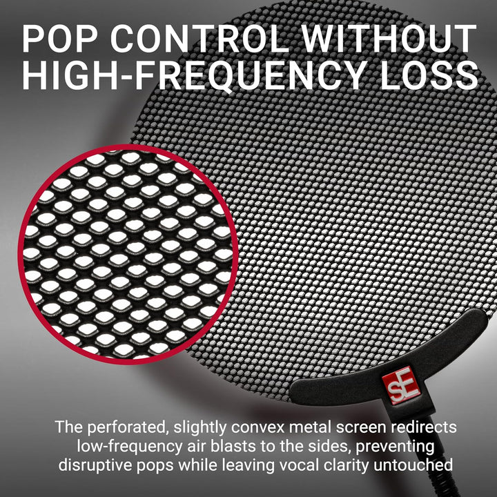 SE ELECTRONICS METAL POP SCREEN FILTER WITH FLEXIBLE Black, Black