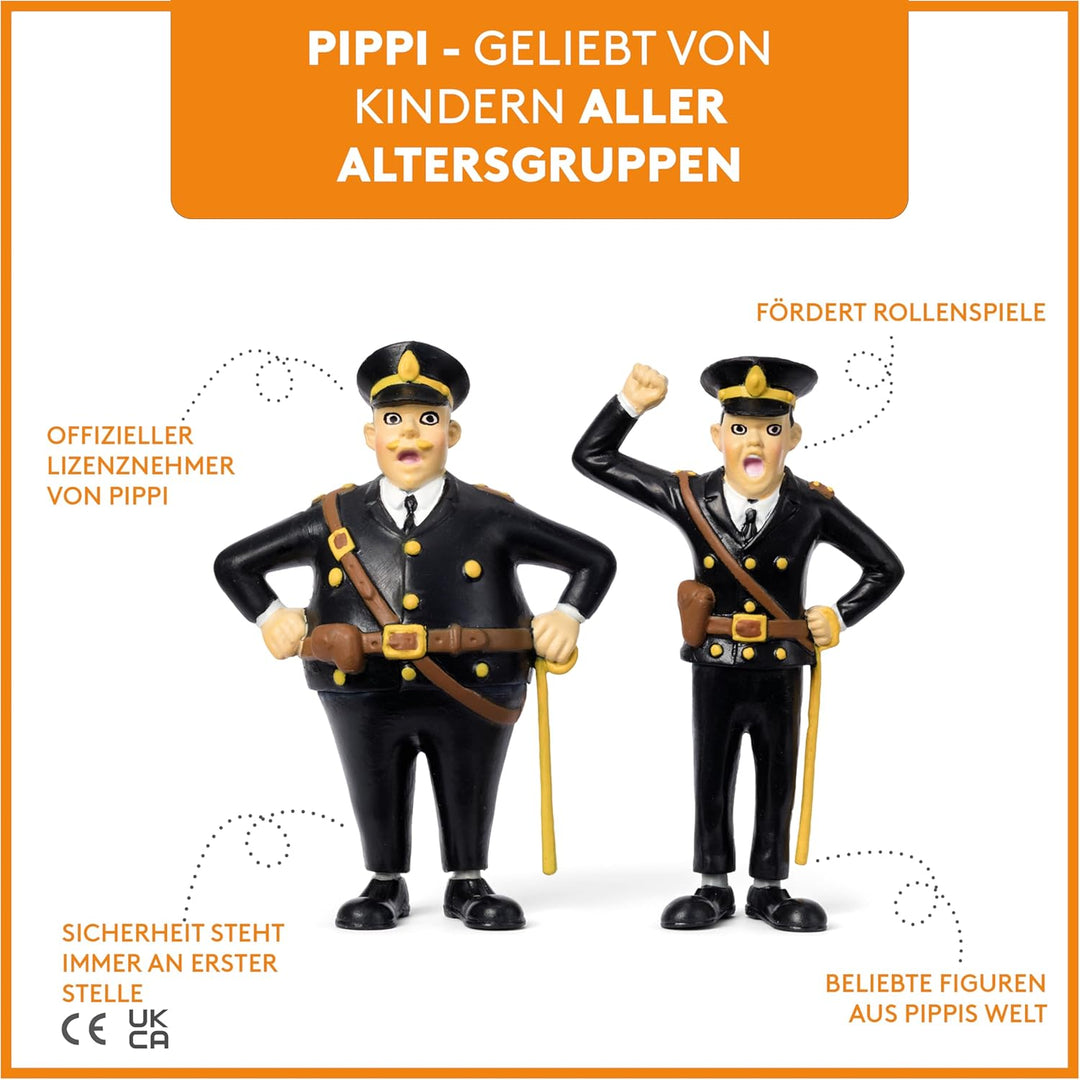 Pippi Langstrumpf Mini Puppenhaus Figuren – Kunststoff Puppenhaus Zubehör Figuren für Mädchen und Ju