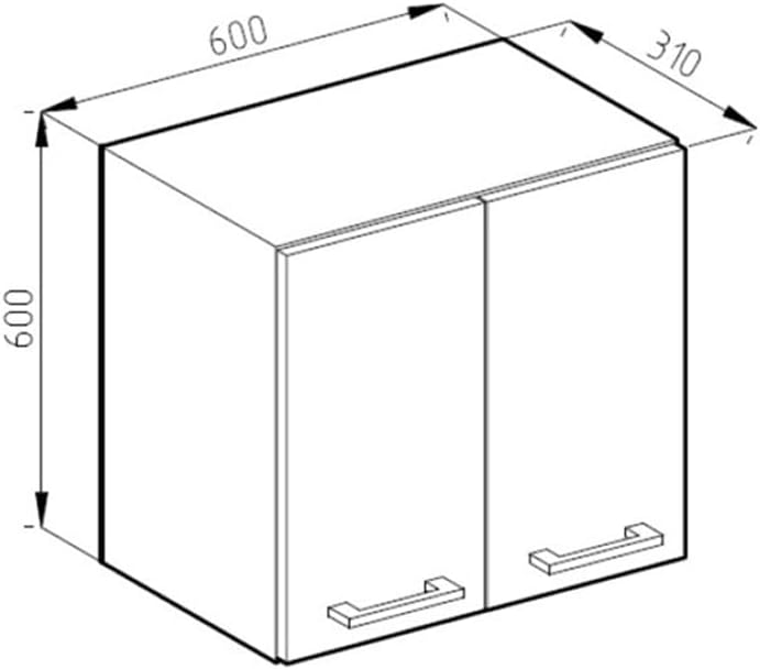 Vicco Hängeschrank R-Line, Sonoma/Weiss, 60 cm Sonoma Hängeschrank 60cm, Sonoma Hängeschrank 60cm