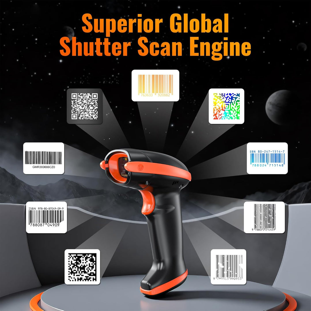 Tera Barcode-Scanner Bildsensor 2D 1D QR Wireless 2,4 GHz mit Ladestation USB-Kabel Digitaler-Bildsc