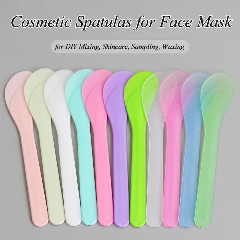 Kosmetikspatel, 100 Stück kleiner Kunststofflöffel für DIY-Gesichtsmaske Stick, Gesichtscreme, Handw