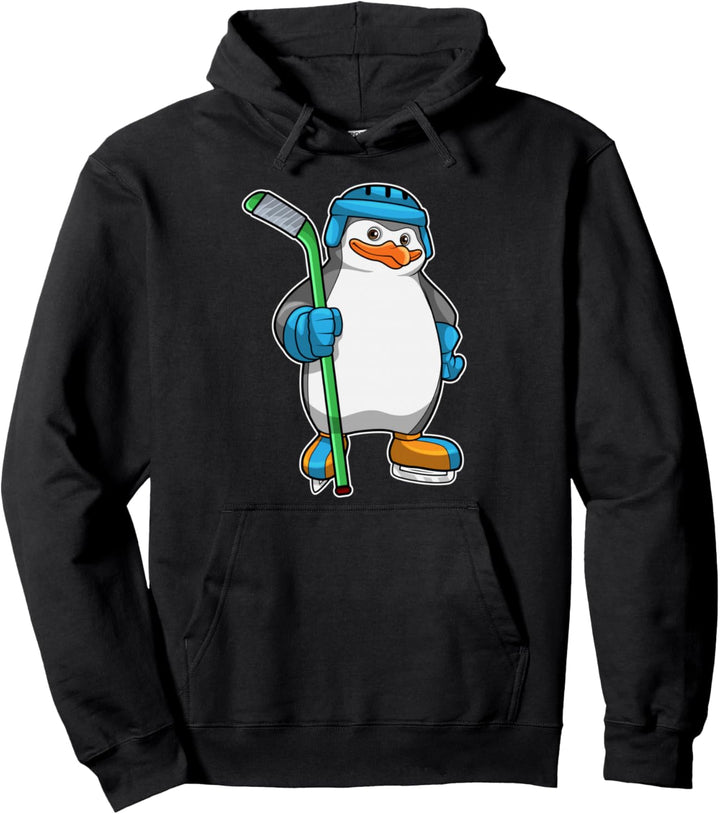 Pinguin Eishockey Eishockeyschläger Sport Pullover Hoodie