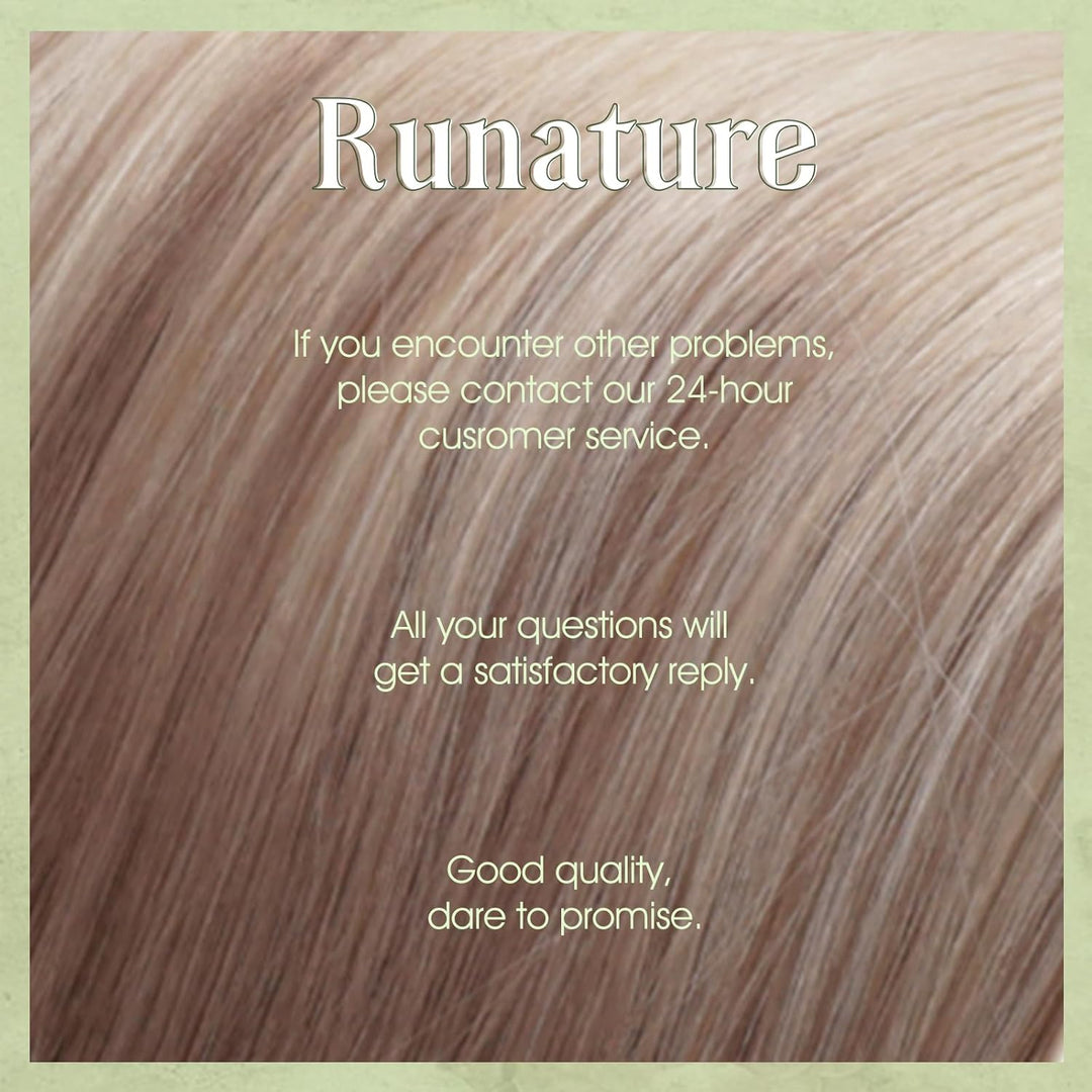 RUNATURE Extensions Micro Braun Ombre Echthaar Balayage Lang 55cm Micro Bead Hair Extensions Echthaa