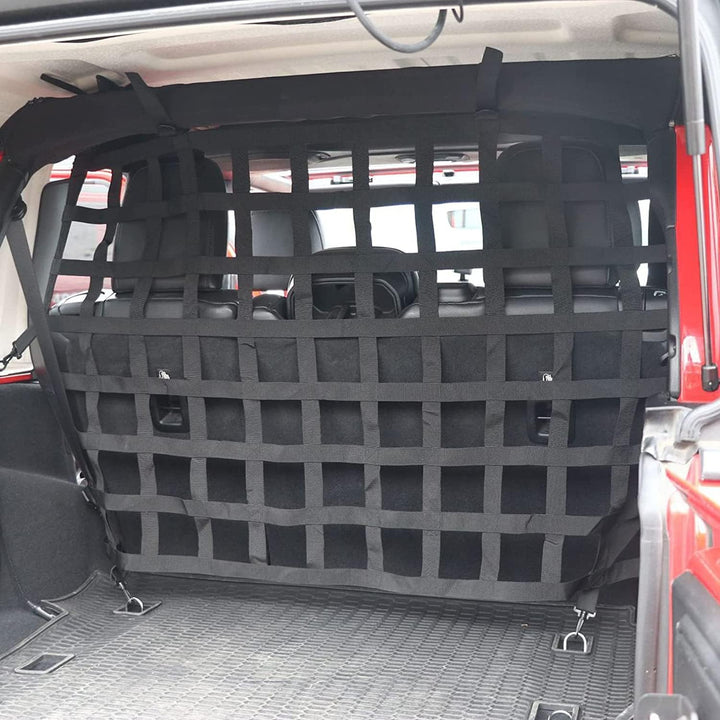 Haustiernetz, Fahrzeug-Sicherheitsnetz, Hundebarriere für Jeep Wrangler JK JL 4-Türer 2007-2025, pas