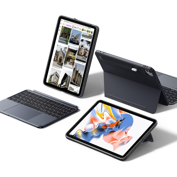 ESR Hülle mit Tastatur für iPad Pro 11" (M5/M4) 2025/2024 – Magnetisch abnehmbare Tastatur, Hoch- un