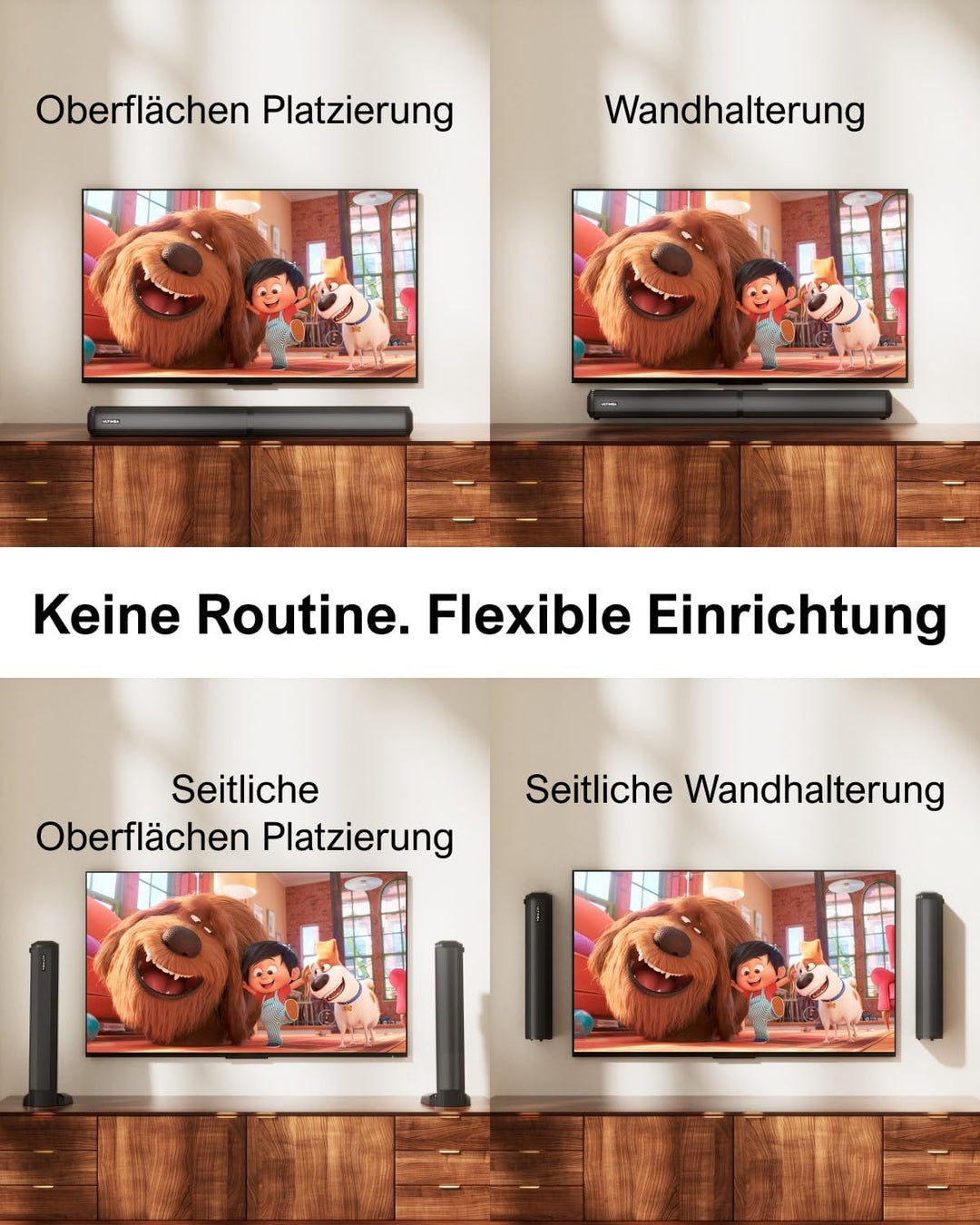 ULTIMEA 4.1-Kanal Soundbar für TV Geräte, mit Subwoofer, teilbare 2-in-1 Soundbar für Fernseher, Blu