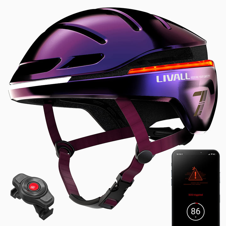 LIVALL Evo21 Fahrradhelm Purple M 54 - 58 cm Single, Purple M 54 - 58 cm Single