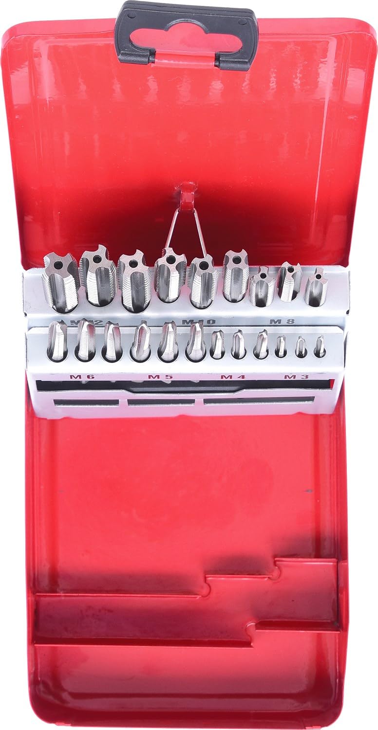 KS Tools 336.0621 HSS Handgewindebohrer-Satz M, Stahlblechkassette 21-tlg.M3-M12