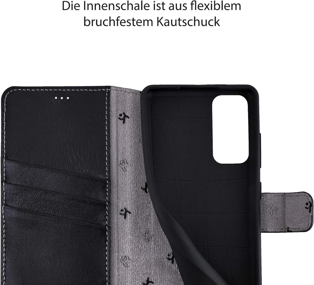Suncase Book-Style Hülle kompatibel mit Xiaomi Mi 10T 5G Leder Tasche (Slim-Fit) Lederhülle Handytas