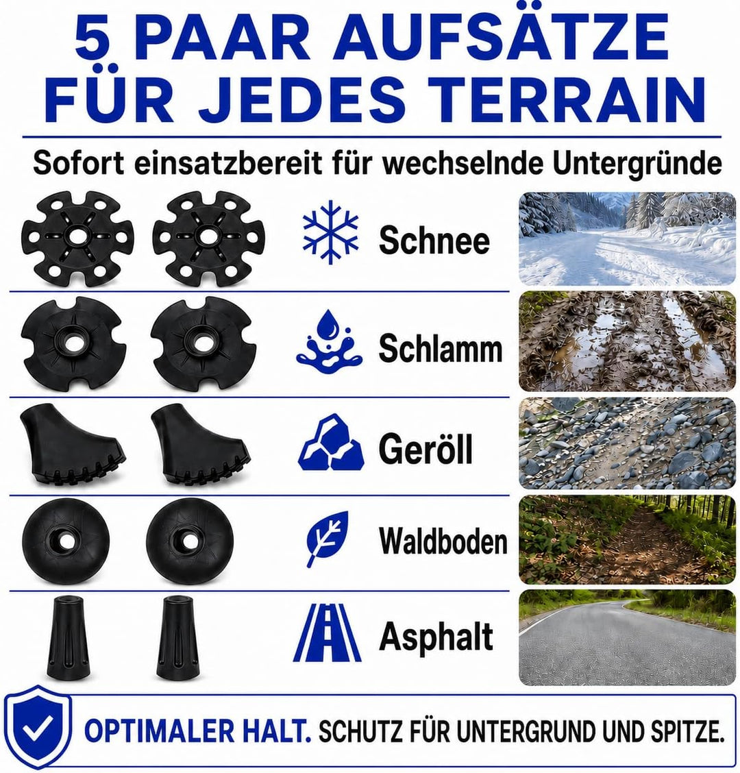 Wanderstöcke Faltbar, Nordic Walking stöcke Damen und Herren, Aluminium Trekkingstöcke Teleskop, Wan