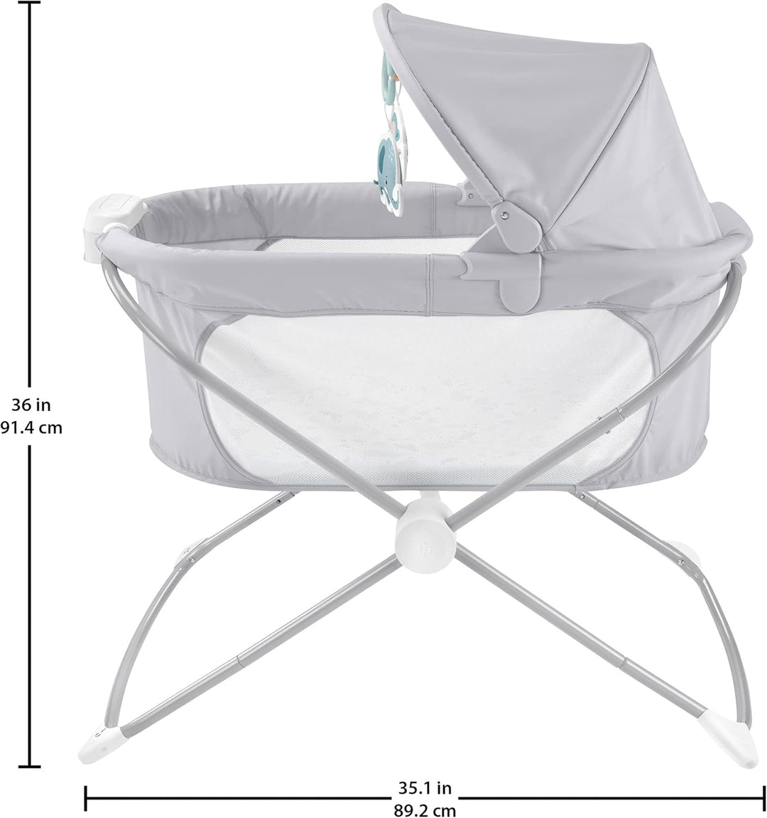 Fisher-Price GWD36 - Zusammenklappbares Beistellbettchen – tragbares Babybettchen mit Licht für Neug