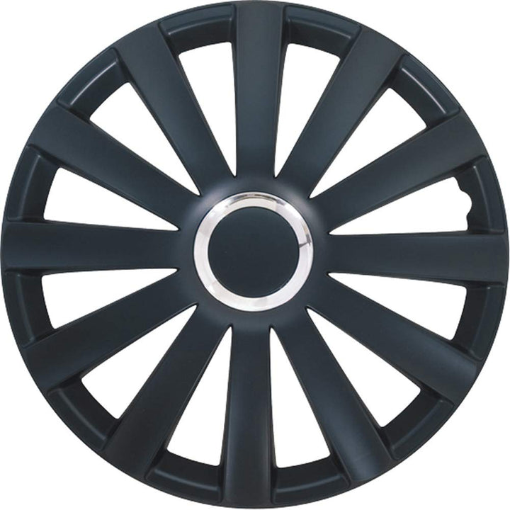 AUTO-STYLE Satz Radzierblenden Spyder 15-Zoll Schwarz + Chrom Ringe 15-inch Schwarz + Chrom Ringe, 1