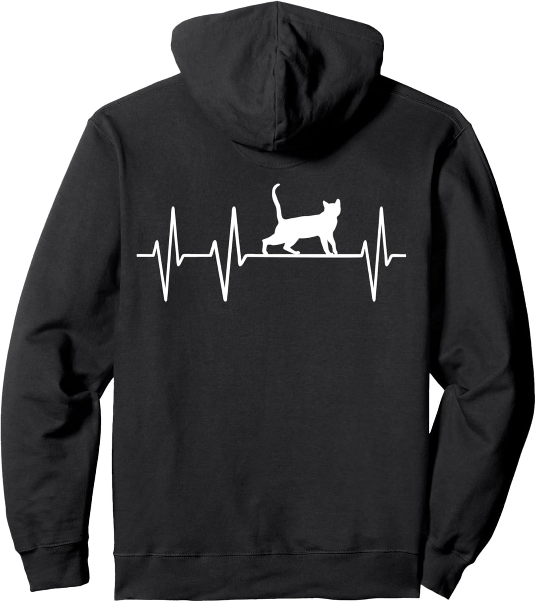 Kater Katze Kätzchen Heartbeat Herzschlag Katzen Outfit Pullover Hoodie