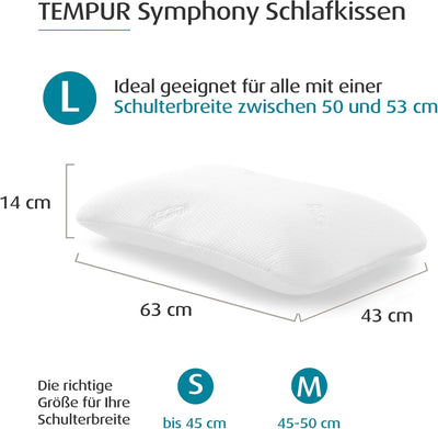 TEMPUR Symphony Schlafkissen Memory Foam, ergonomisches Nackenstützkissen für Rücken- und Seitenschl