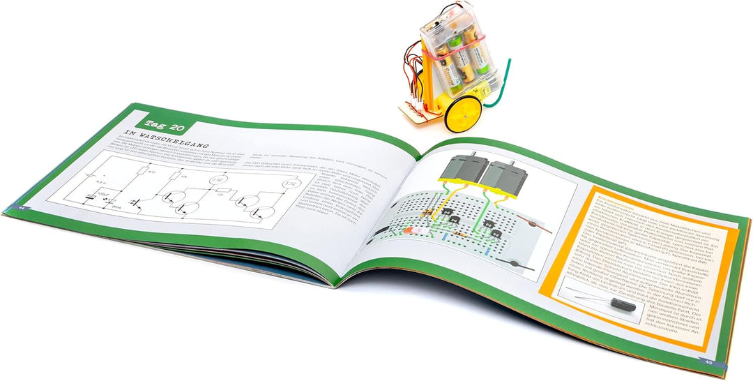 FRANZIS 67161 - Roboter Adventskalender - in 24 Tagen zum eigenen fahrbaren Roboter, ohne Löten, für