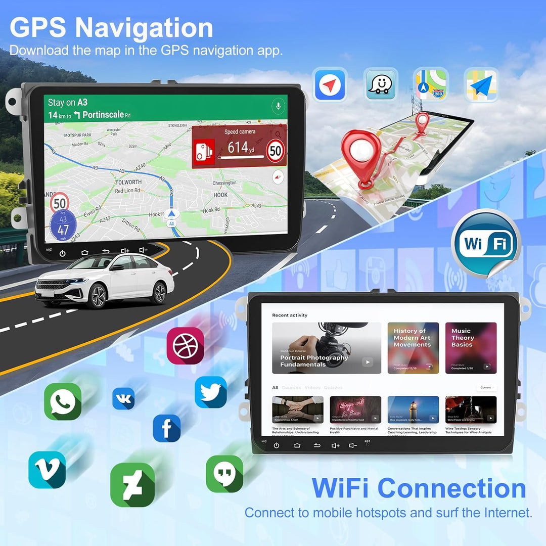 [4G+64G] Motorsi Autoradio für VW Seat Passat Golf 5 6 Polo Skoda mit Apple Carplay Android Auto, 9'