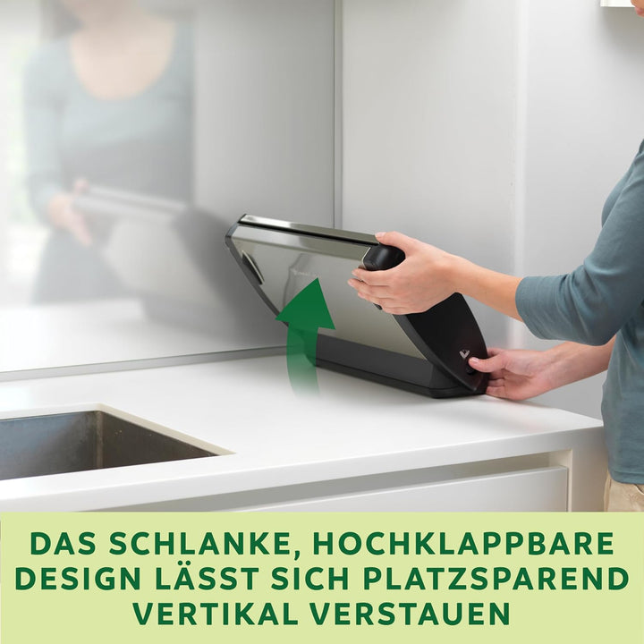 Foodsaver Vakuumiergerät für Lebensmittel mit integrierter Rollenaufbewahrung, Schneidevorrichtung u