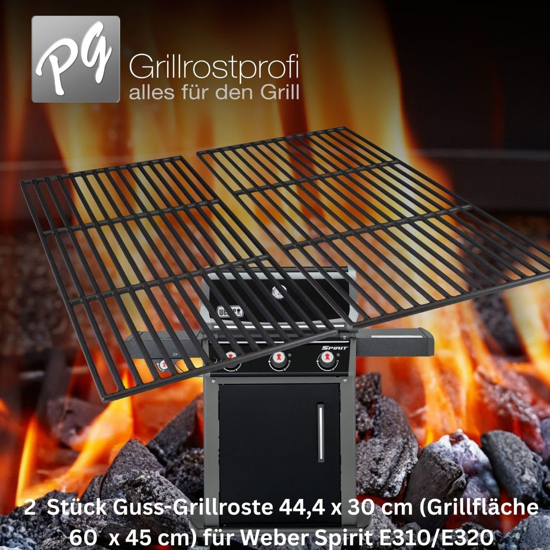 Grillrostprofi Grillrost Ersatz für Weber Spirit E310 / E 320 Gusseisen-Gusseisen 44,4 x 30 cm Gusse
