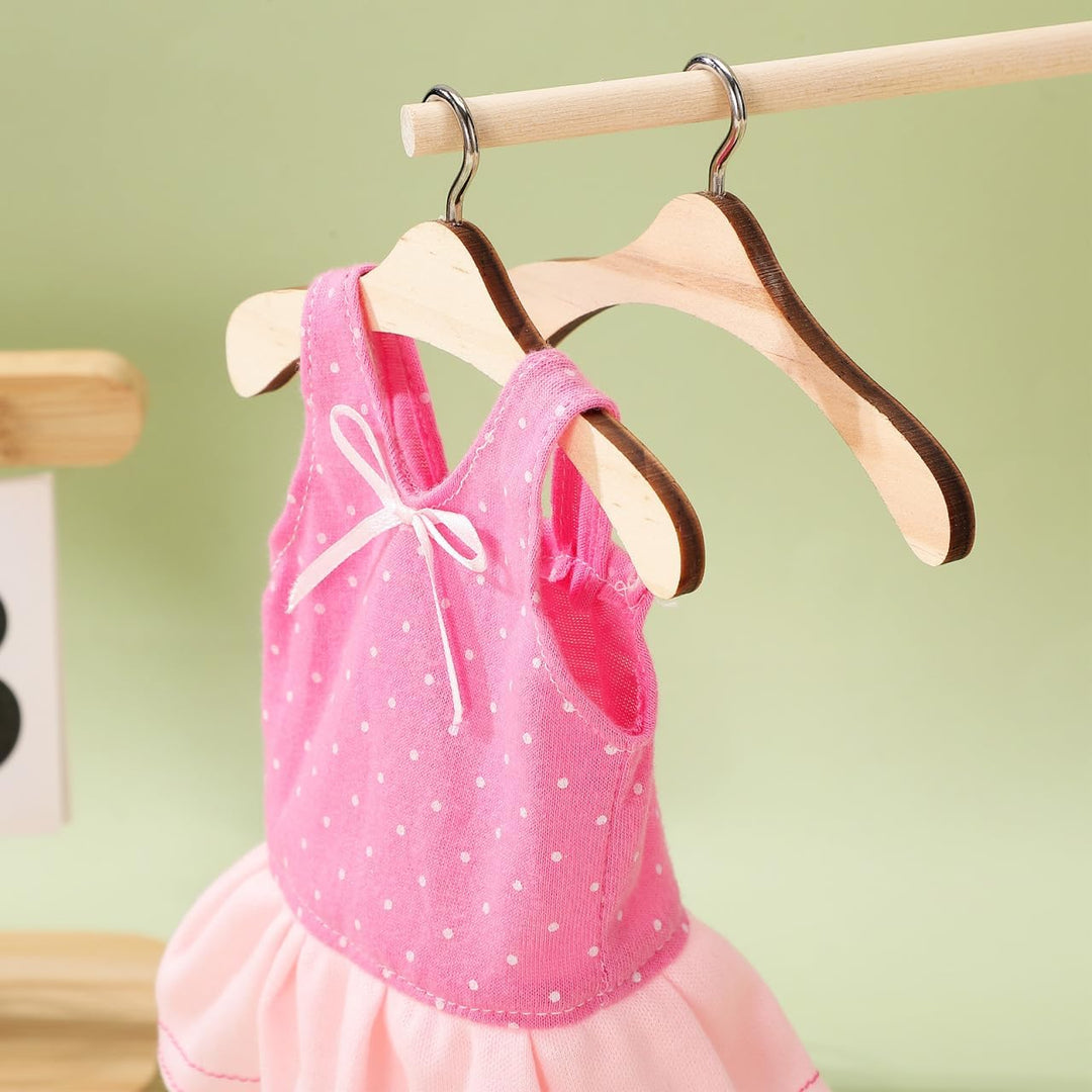 Rosenice Kleiderbügel für Puppen, Aufhängung aus Holz, 1/3-BJD-Puppen, 10 Stück