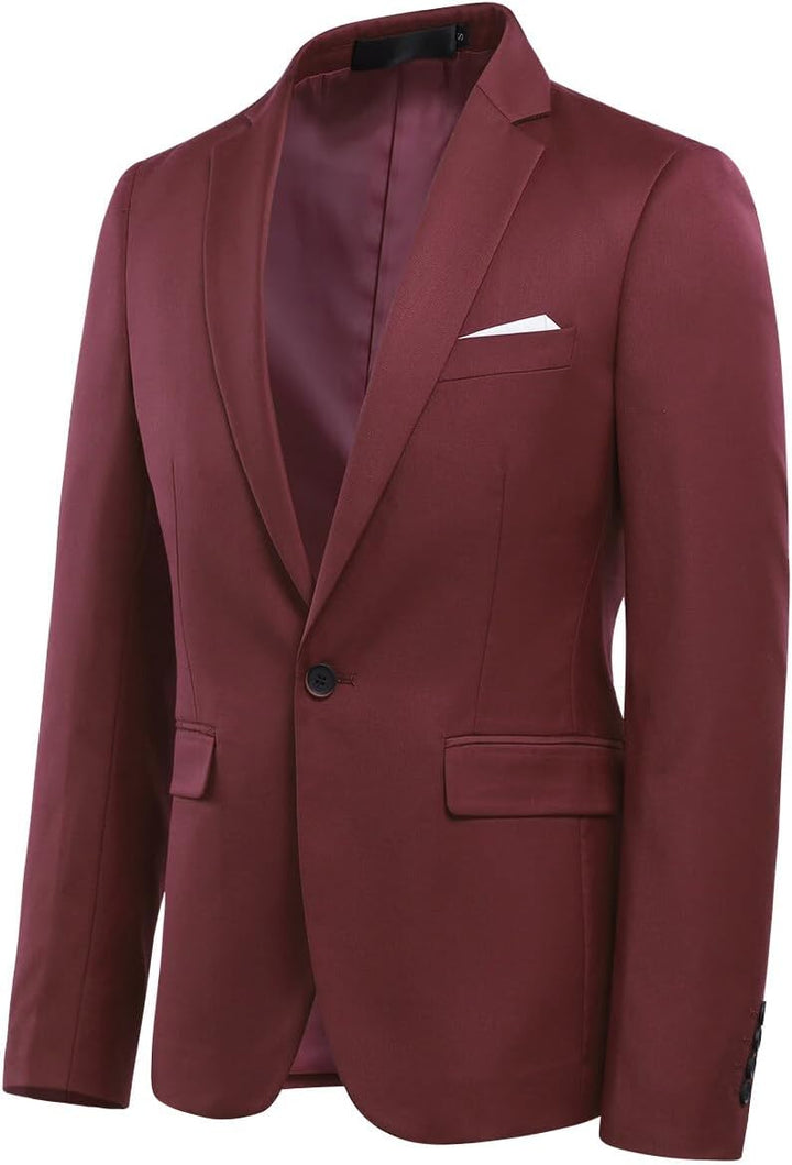 Allthemen Sakko Herren Slim Fit EIN Knopf Anzugjacke Herren Blazer für Business Hochzeit Freizeit S