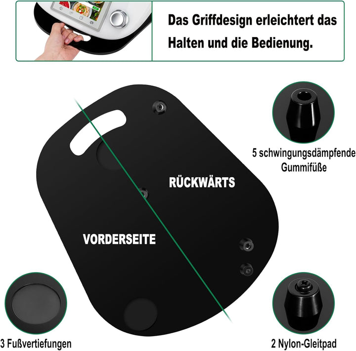 für Thermomix TM6 TM5 Gleitbrett Acryl,Ticanros Premium Schnelles Bewegen Rollbrett für Thermomix Vo