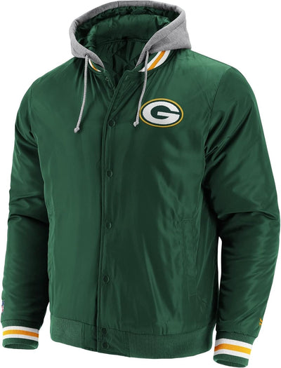 Fanatics Green Bay Packers NFL Sateen Hooded College Jacke - S S Celtic Green, S Celtic Green