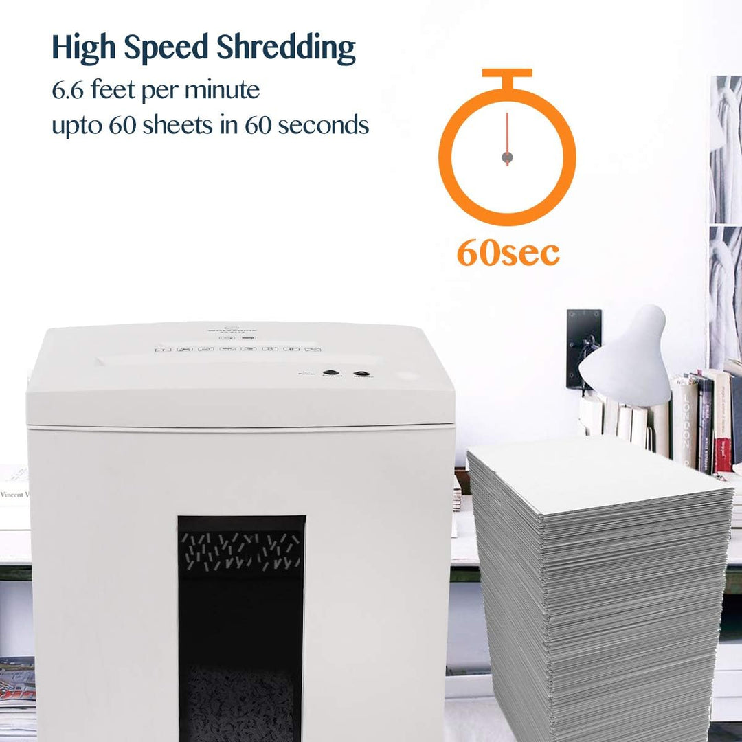 WOLVERINE 10-Blatt-P5-Hochsicherheits-Aktenvernichter, 60 Minuteer mit Super-Mikroschnitt für schwer