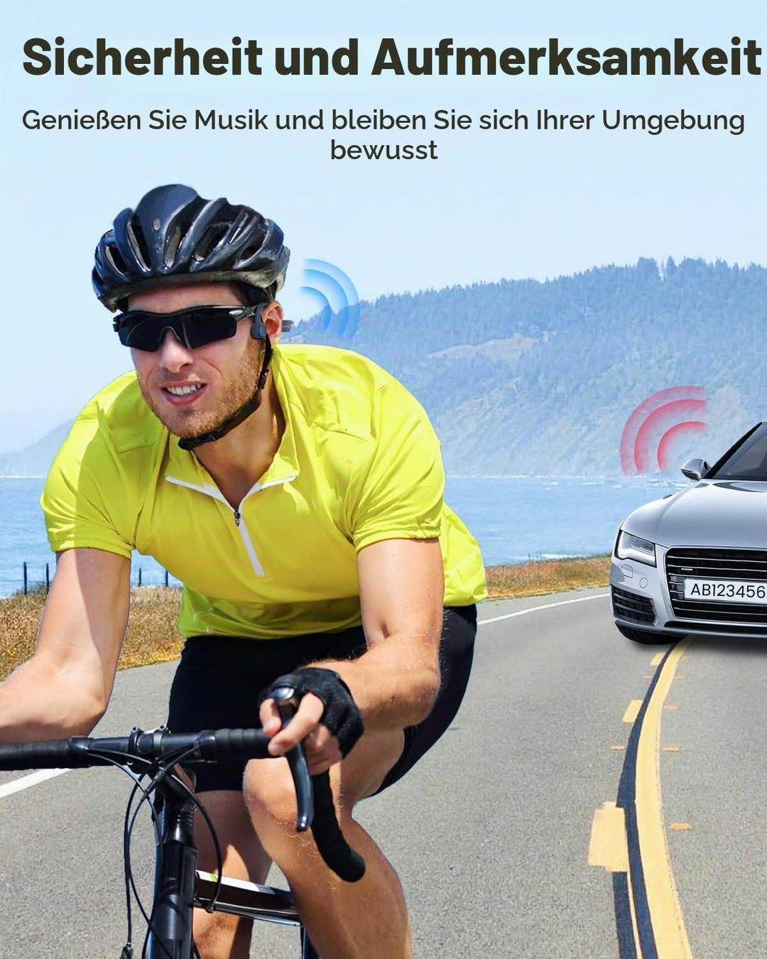 MONODEAL Knochenschall Kopfhörer Bluetooth 5.3 Open Ear Kopfhörer, Typ-C Ladeanschluss, IPX6 wasserd