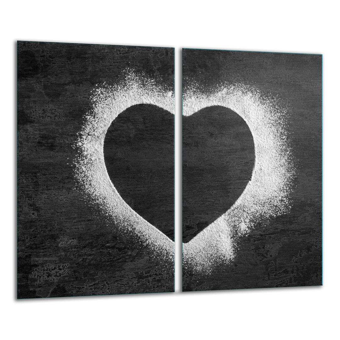 TMK | Herdabdeckplatten ceranfeld 2 Teilig 30x52 cm | Ceranfeldabdeckung Küche Elektroherd Induktion