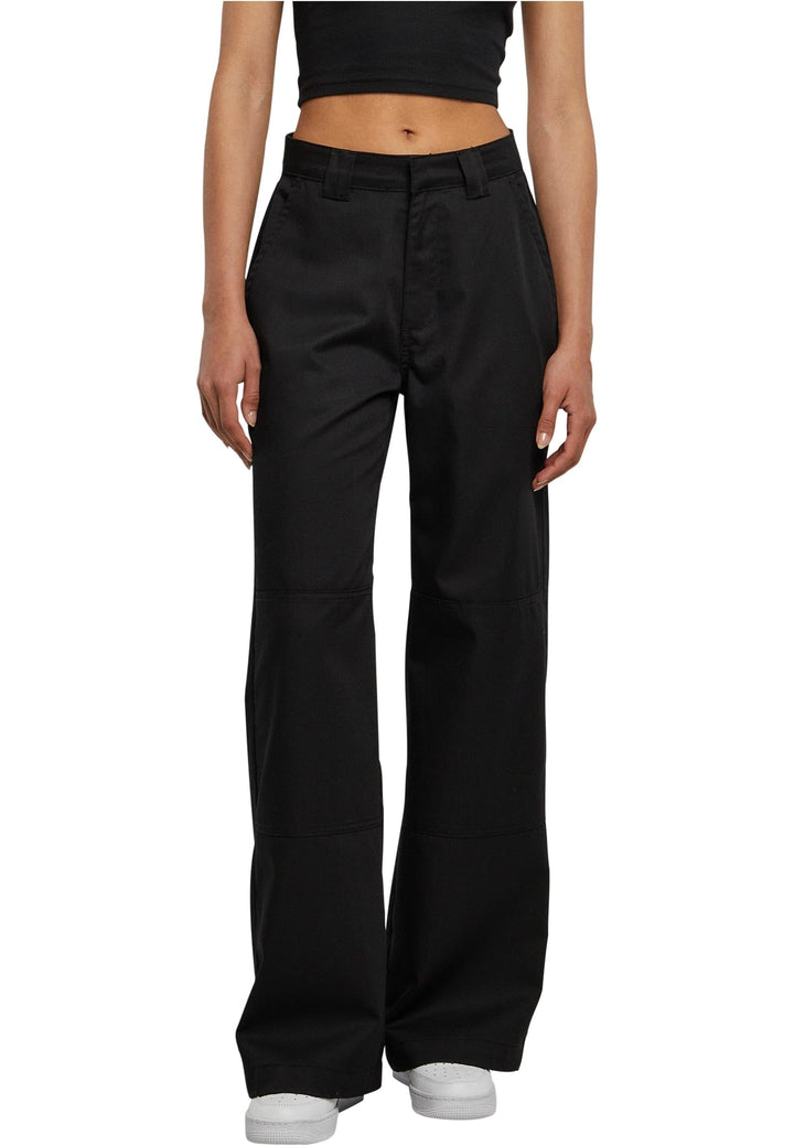 Urban Classics Damen Ladies Straight Leg Workwear Pants Hose 28 Schwarz, 28 Schwarz