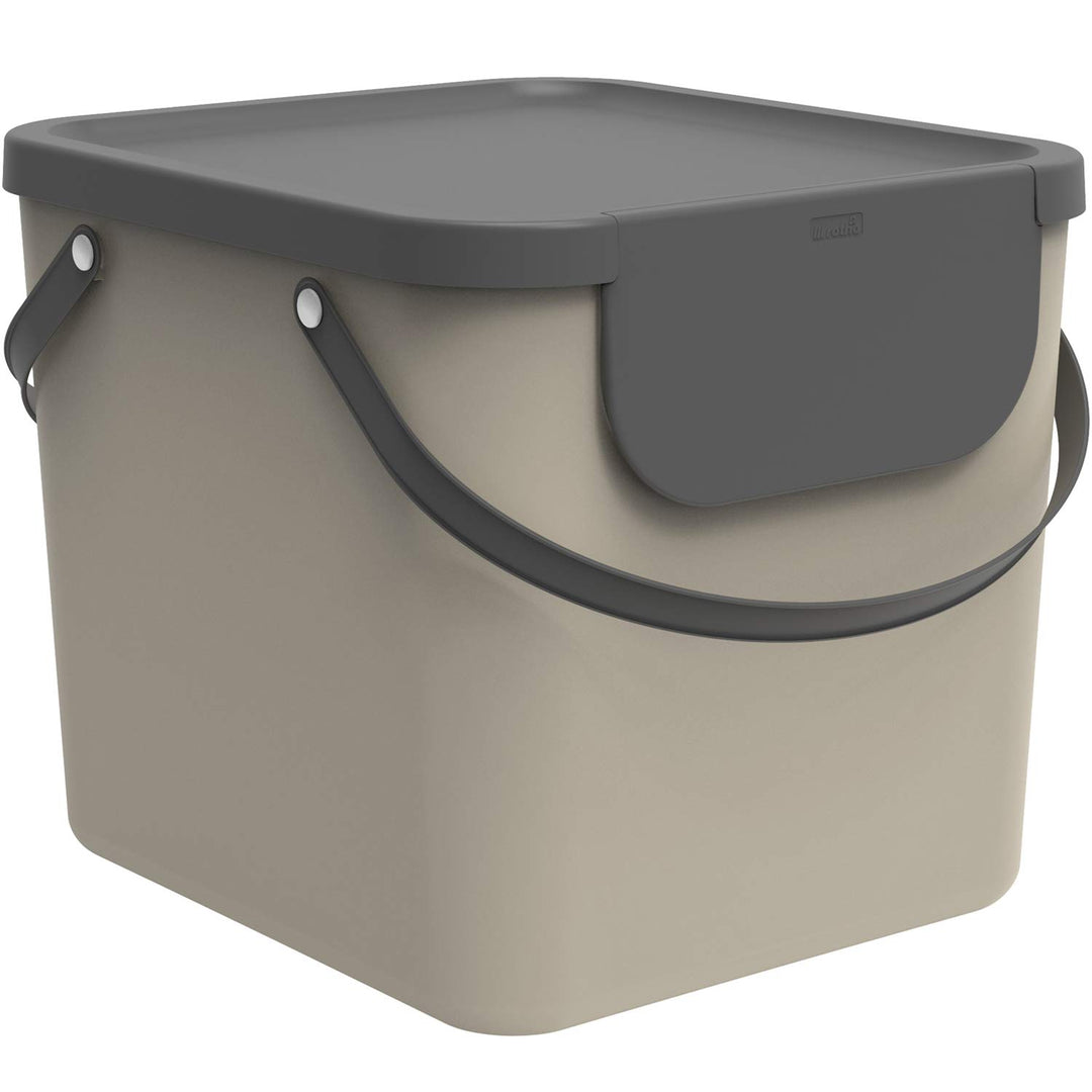 Rotho Albula Mülltrennungssystem 40l für die Küche, Kunststoff (PP), beige/anthrazit Cappuccino/Anth