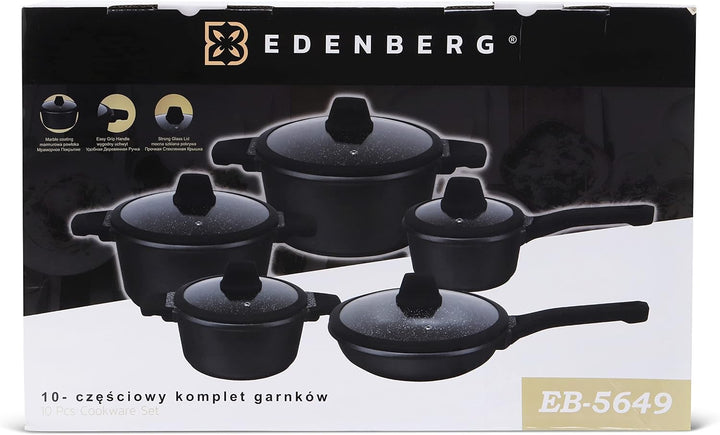EDENBERG 10 TLG Topfset Induktion, Töpfe &amp; Pfannen beschichtet, Kochtopf Set | induktions Töpfe Set,
