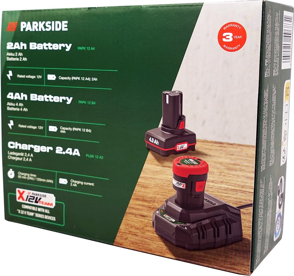 Angebot für 12V Akku Set PAPK 12 Original Akkus 2Ah + 4Ah mit Ladegerät – passend für Serie Parkside