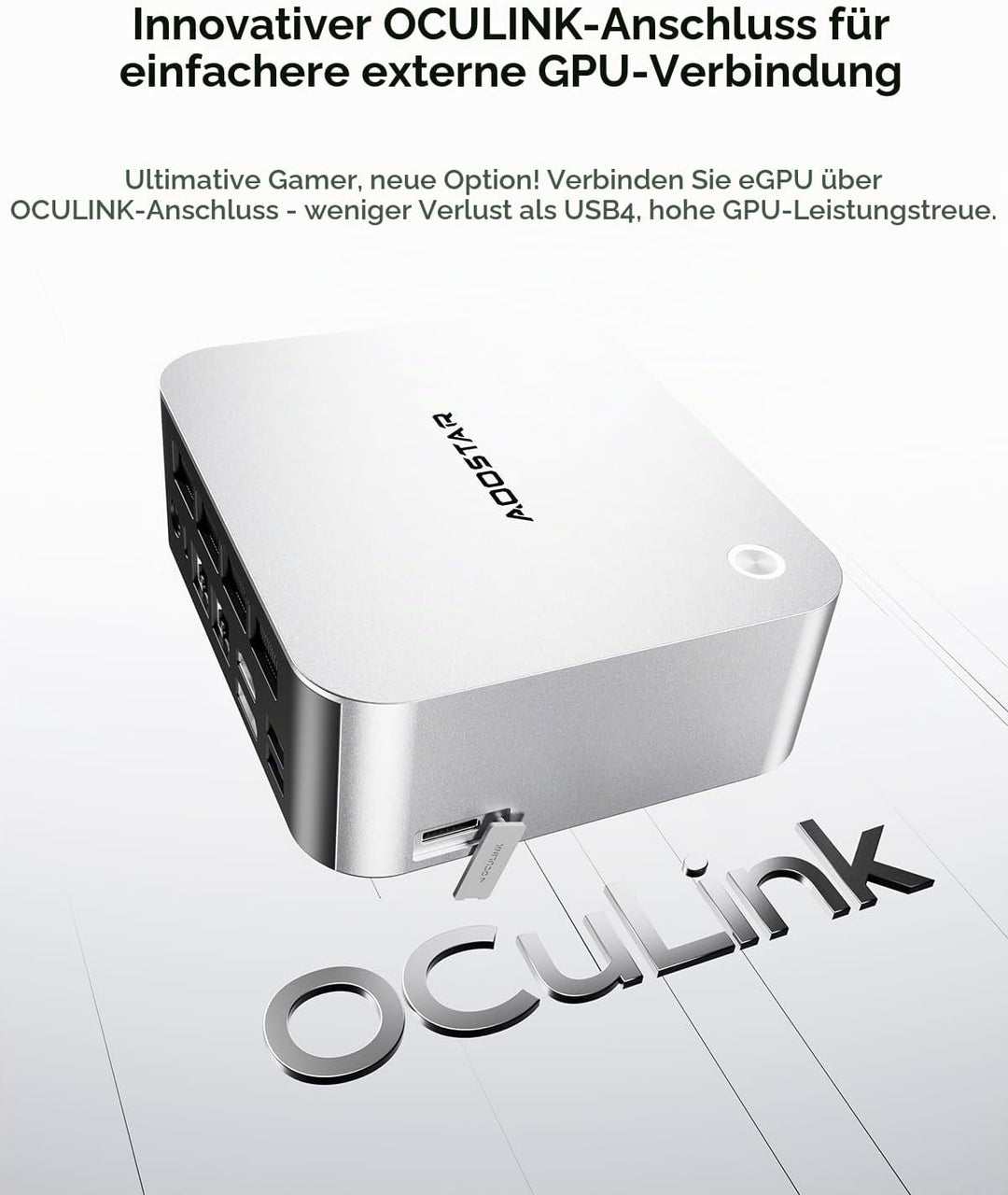 AOOSTAR MACO Mini PC Ryzen 7 PRO 8845HS(bis zu 5,1GHz) Mini Desktop Computer 24GB DDR5 RAM 1TB M.2 S