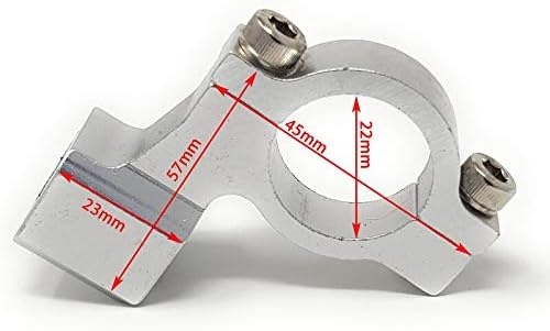 Motorrad Spiegel Halterung 10mm Im Uhrzeigersinn Gewinde X 2 IN Silber Für 22mm Lenker