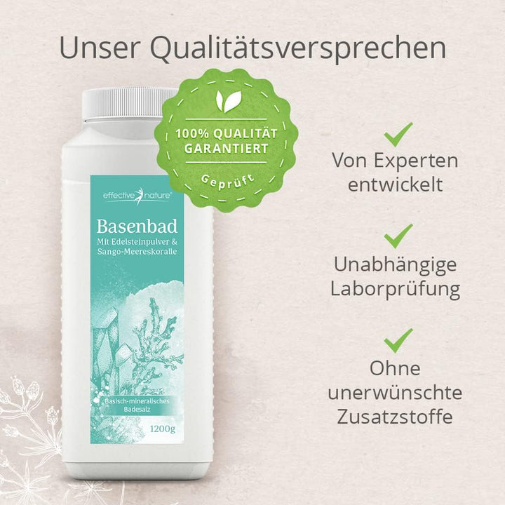 effective nature Basenbad - 1200 g - mit Sango-Meereskoralle - Für geschmeidige Haut - Regenerierend