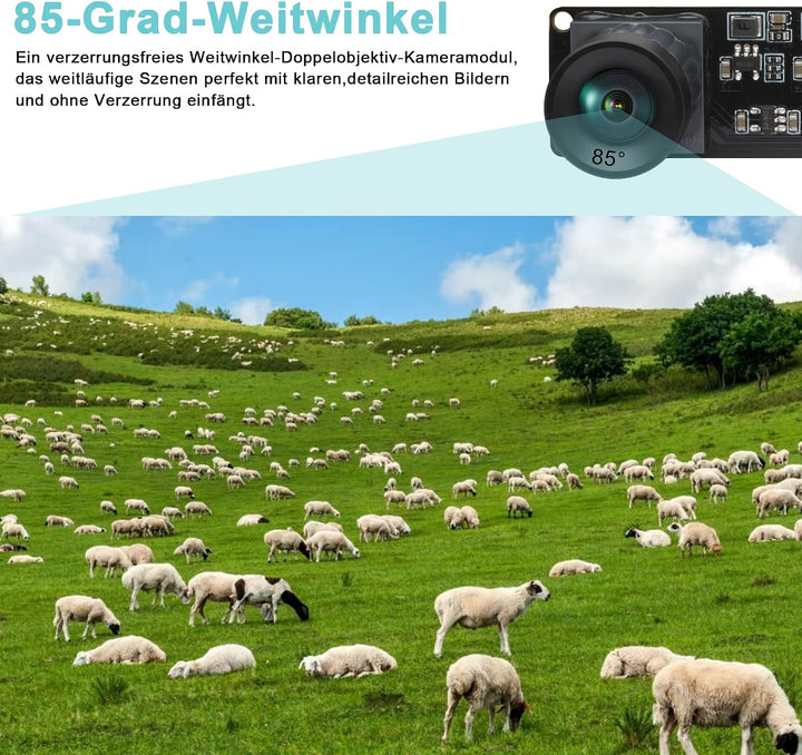 USB Stereokamera Kameramodul, Synchrones Doppellinsenobjektiv, 4MP 1080P Full HD 60fps Hochgeschwind