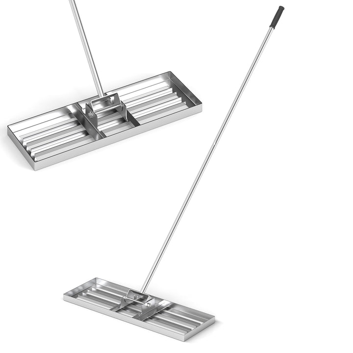 RELAX4LIFE Rasen Nivellierrechen, 75 x 25 cm, Rasenrechen Metall, Rechen Garten mit 170 cm Stiel, Le