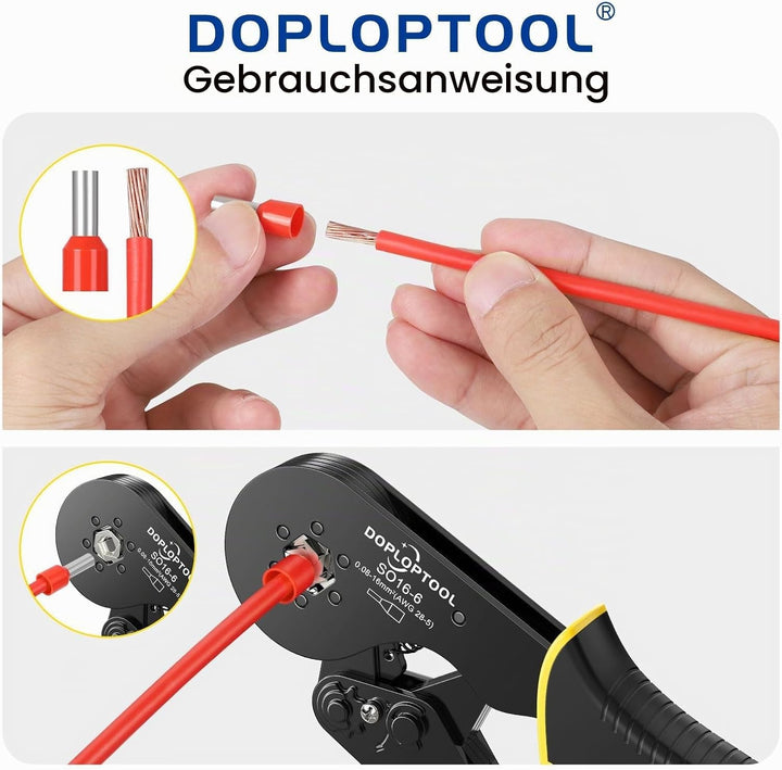 Crimpzangen Aderendhülsen Set, Sechskant Aderendhülsenzange mit 1200 stück Aderendhülsen Tool Kit (0