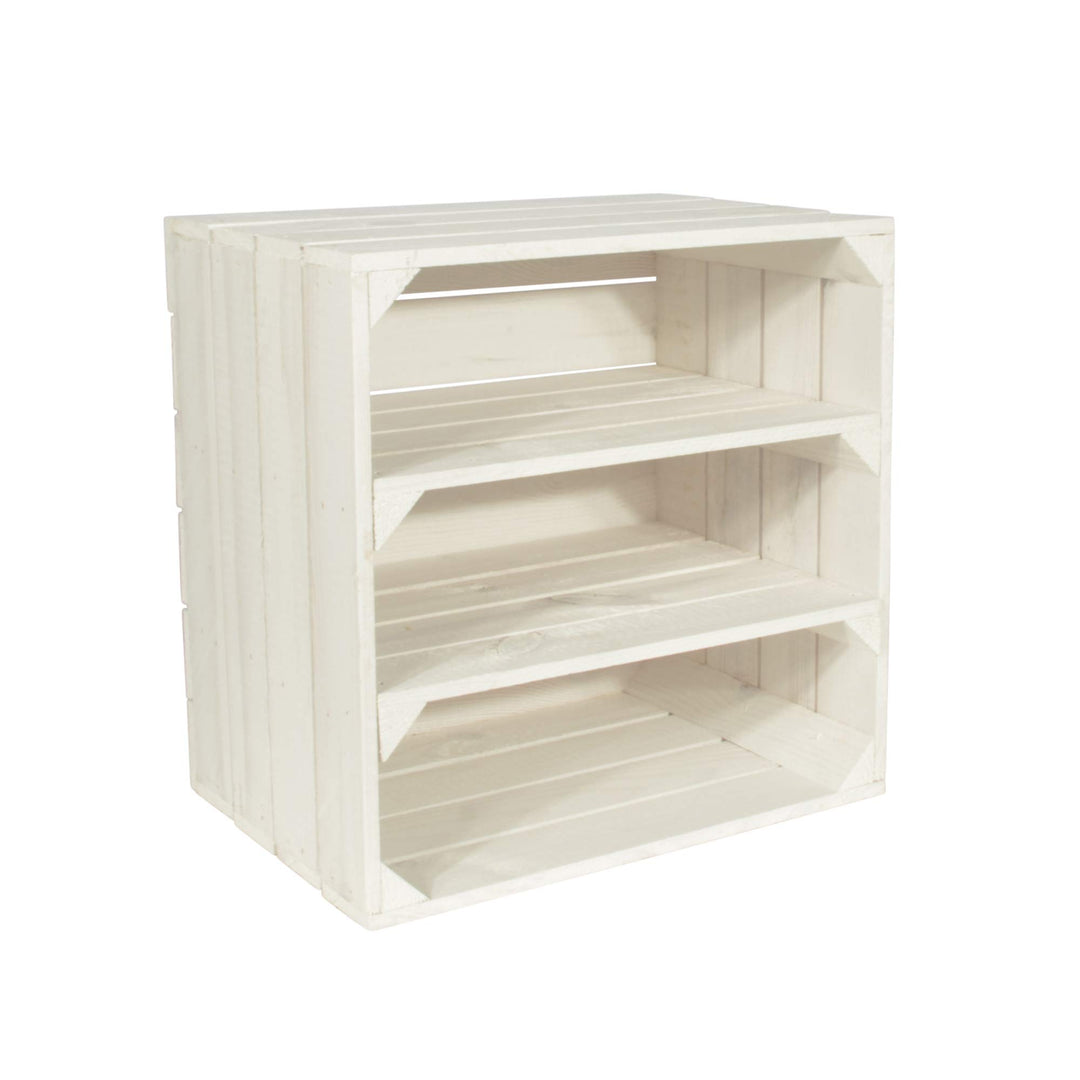 Weinregal Wino aus Holz - Weiss 2X Regal Holzkiste 1 2x Weiss Regal, 1 2x Weiss Regal