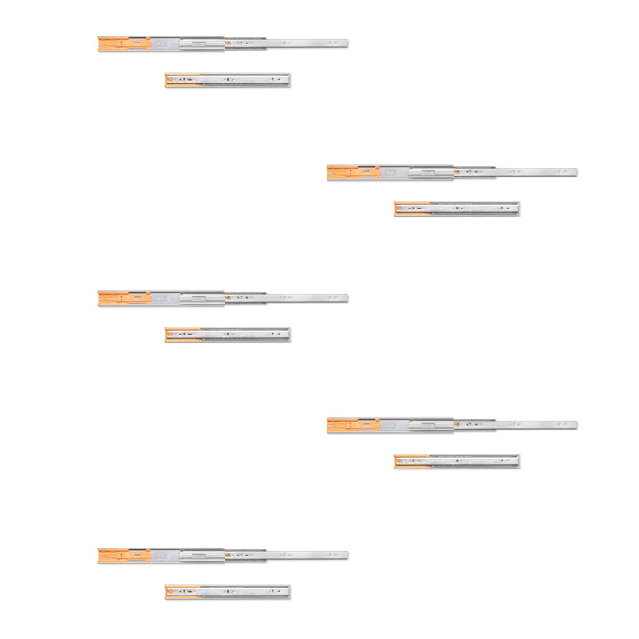 Emuca Schubladenführungen, Vollauszug mit Rollen gedämpftes Scharnier 45mm x 350mm, 5 Sets (10 Stück