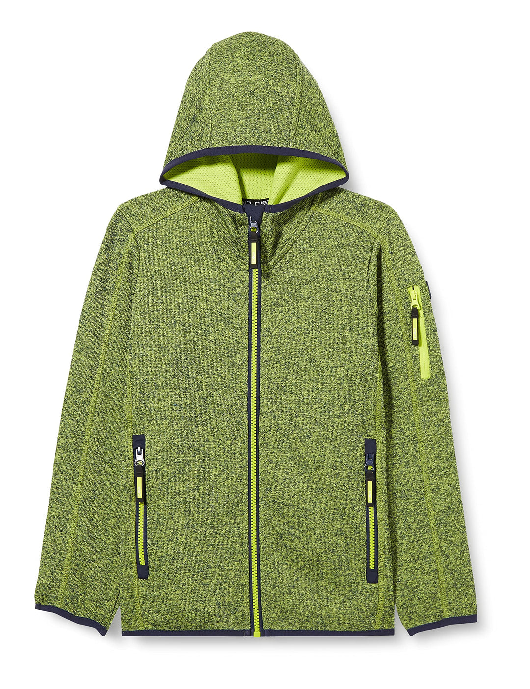 CMP Jungen Kinder-knit-tech-jacke mit Fester Kapuze KID JACKET FIX HOOD 104 B.BLUE-ACIDO, 104 B.BLUE