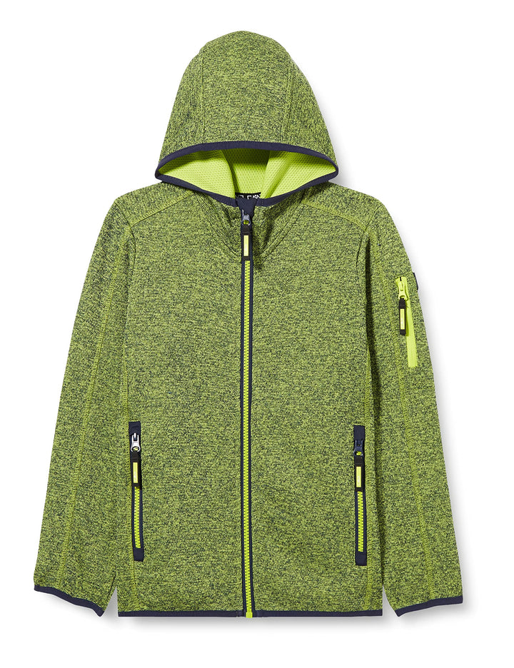 CMP Jungen Kinder-knit-tech-jacke mit Fester Kapuze KID JACKET FIX HOOD 104 B.BLUE-ACIDO, 104 B.BLUE