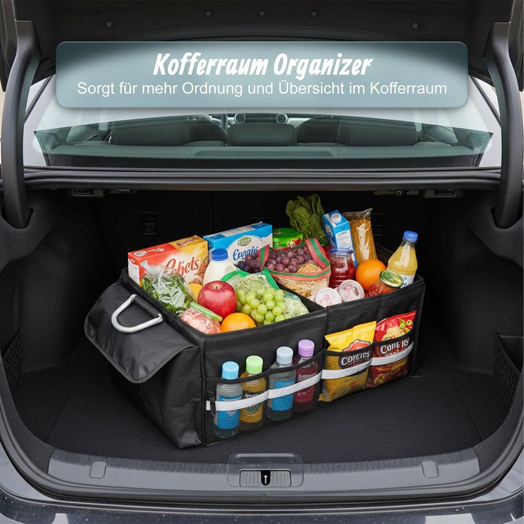 Relaxdays Kofferraum Organizer mit Deckel, entnehmbare Kühltasche, faltbar, HxBxT: 30 x 60 x 40 cm,