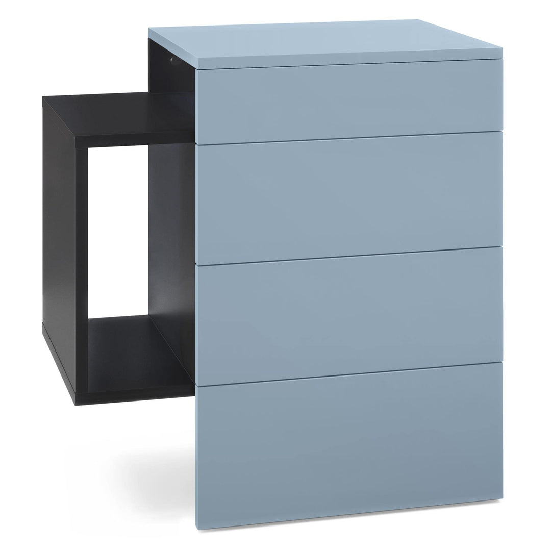 Vladon Nachttisch Queens, Nachttischschrank mit 2 Schubladen und 1 seitlichem Fach zur Wandmontage,