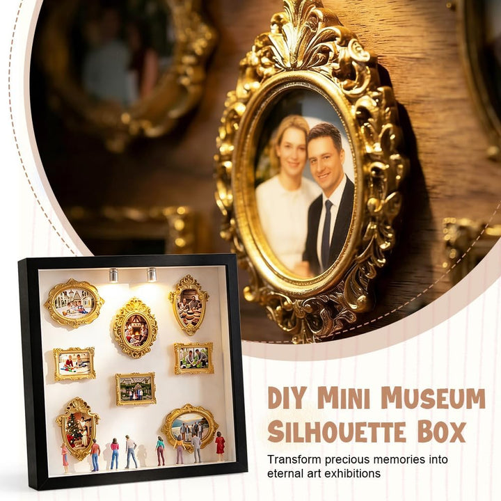 DIY Mini Museum Silhouette Box,Neu Kreatives Erinnerungsdisplay Kit,Minis Vintage Bilderrahmen Mit G