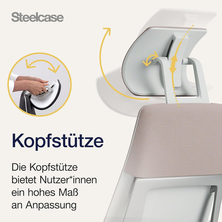 Steelcase Gesture Ergonomischer Bürostuhl mit 360° Armlehnen, 3D-Live Back Lumbalstütze, anpassbarer